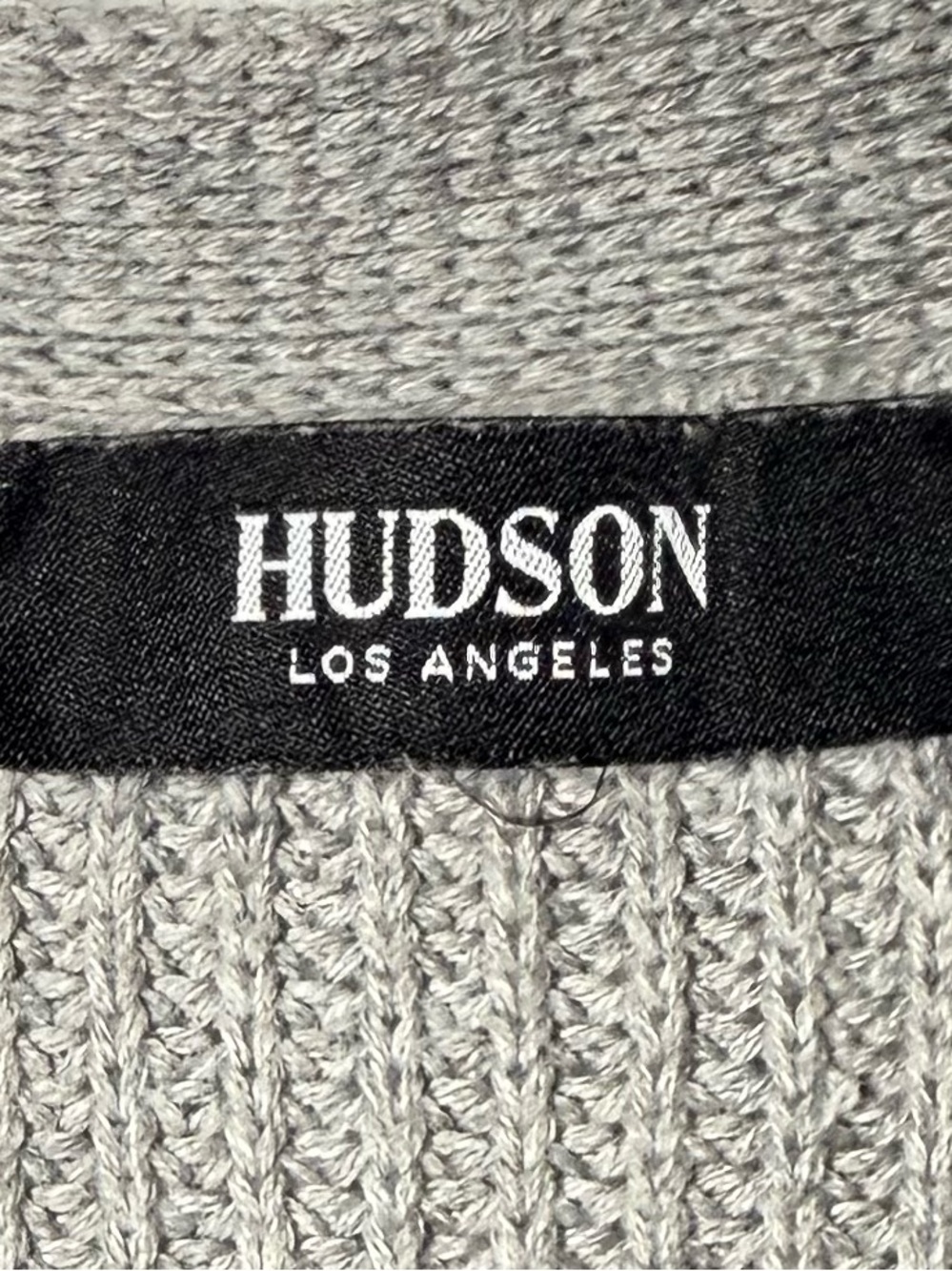 Hudson Jeans 100% Cotton Ribbed V-Neck Button Cardigan Gray size L - Picture 4 of 6